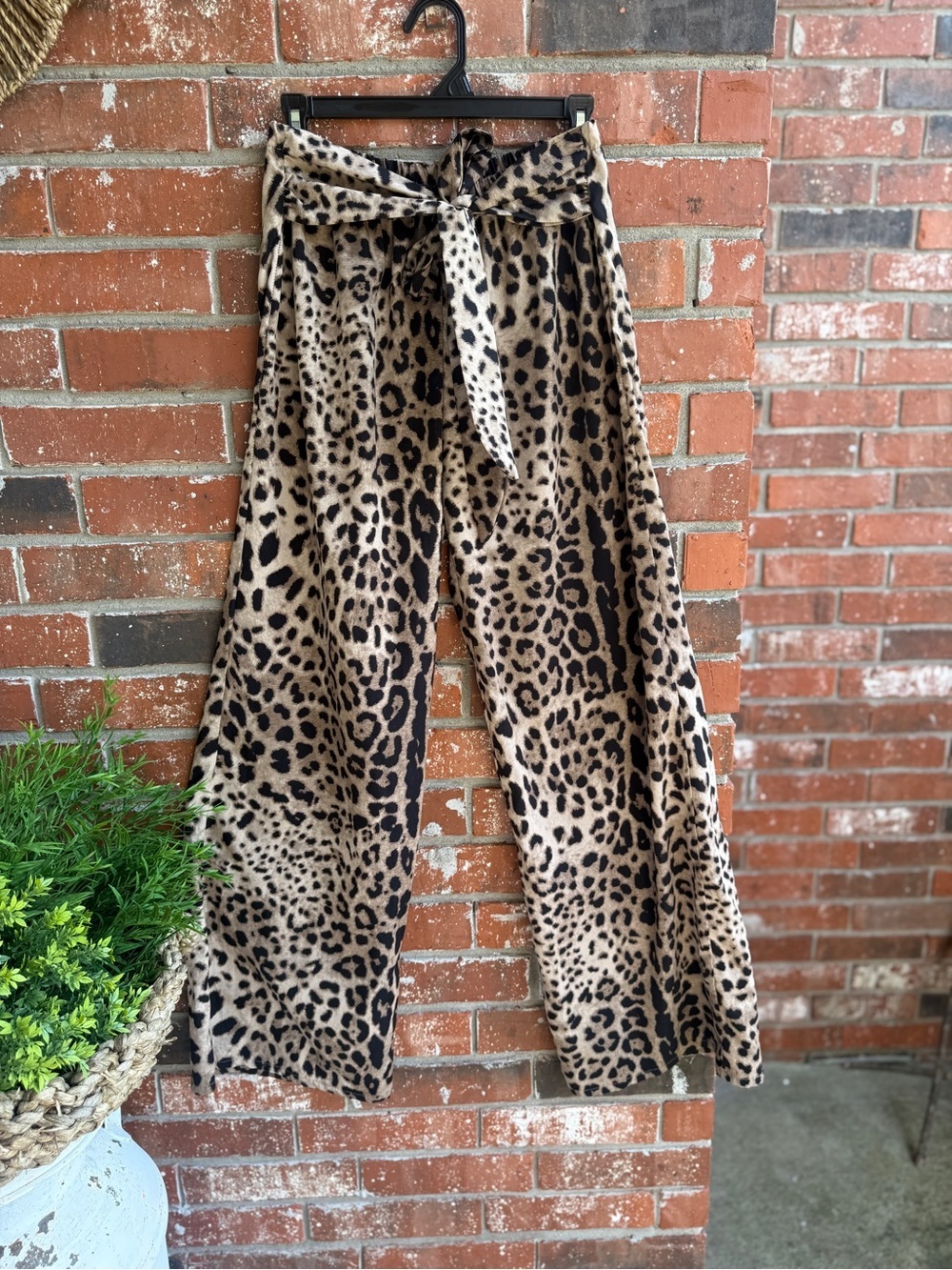 Animal Print Pull On Wide Leg Pants